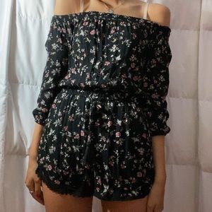 Off the shoulder Floral Romper